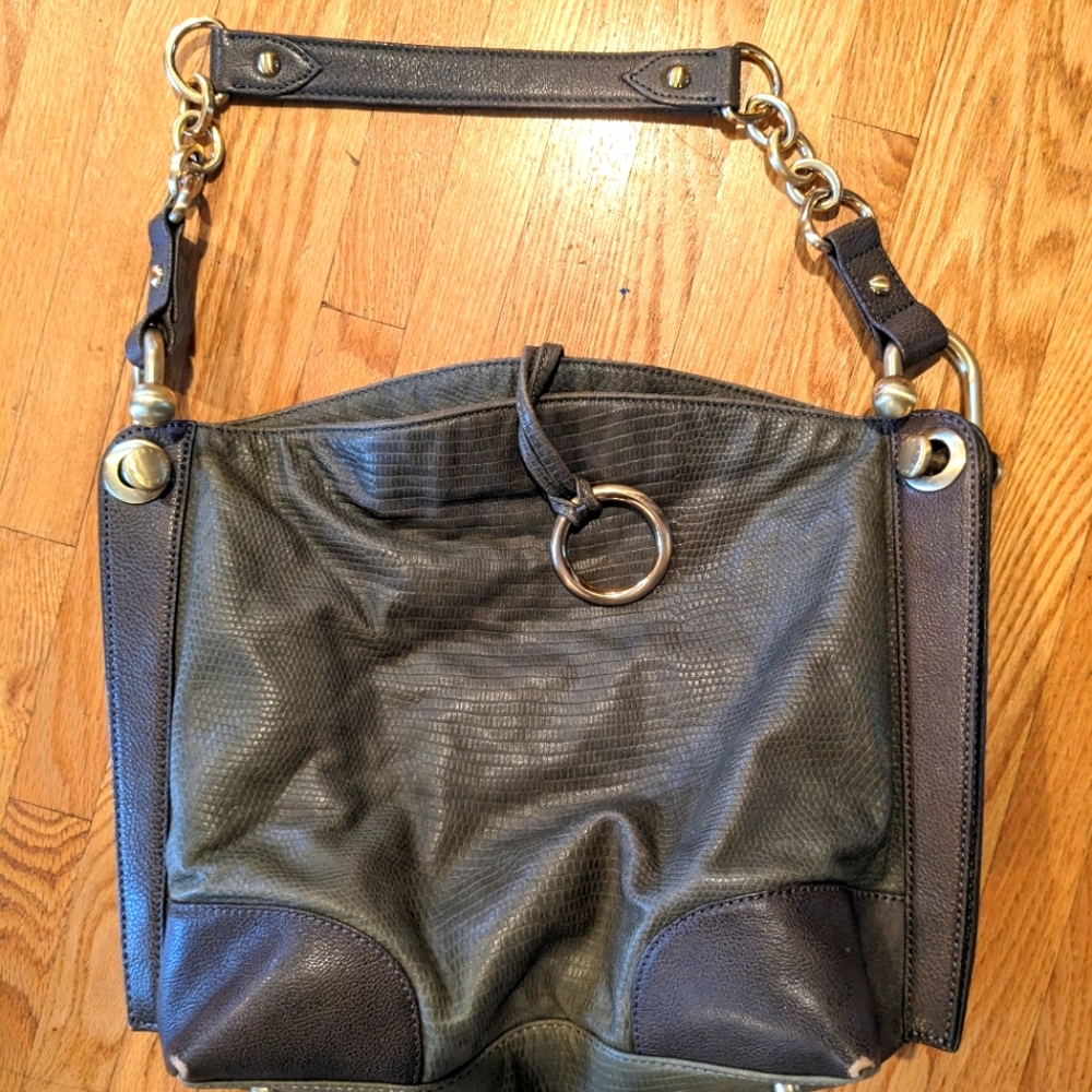 Green genuine leather handbag BCBGMaxAzria